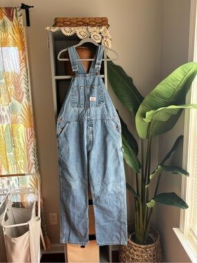 vintage round house 100% cotton denim overalls